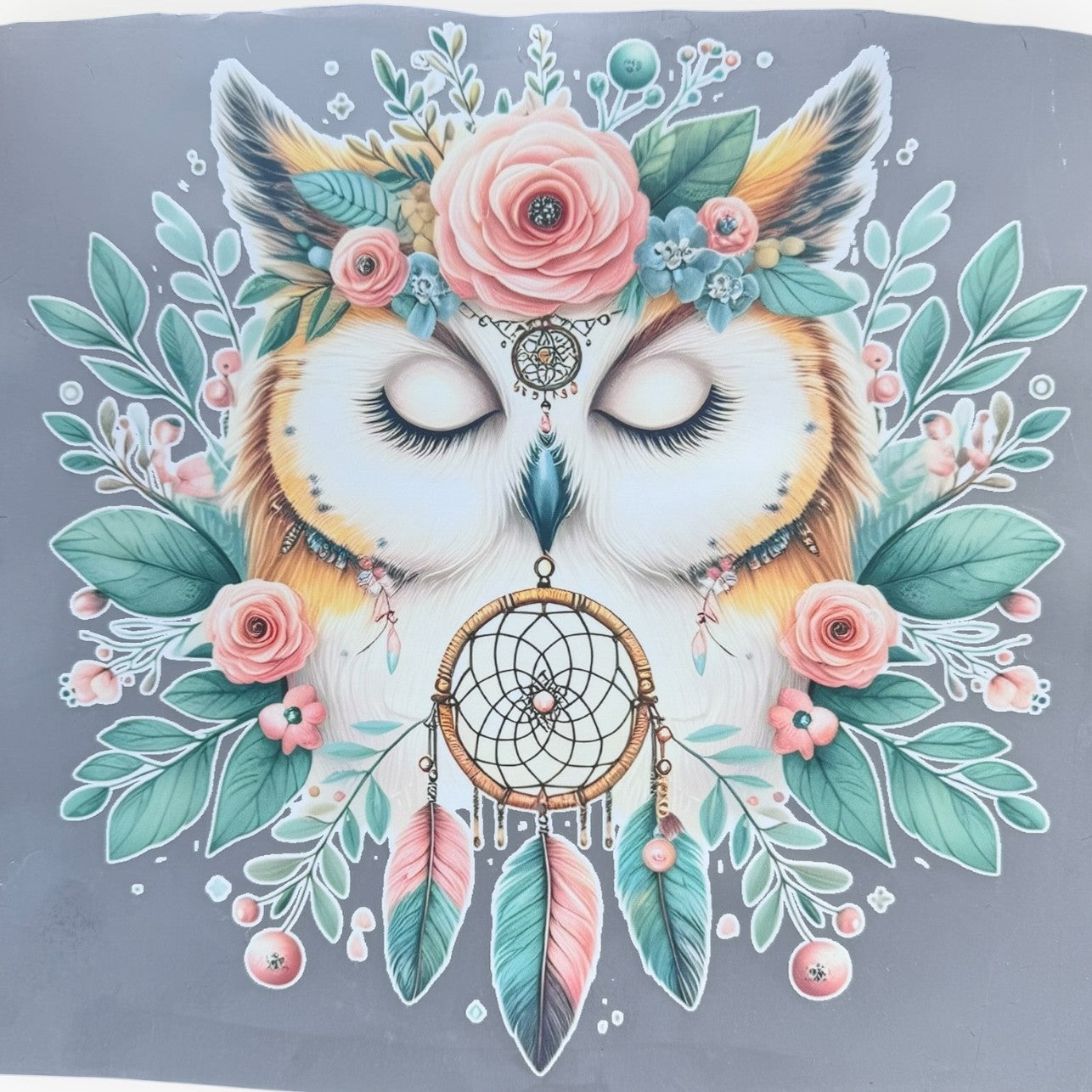 Boho Owl Dream Catcher DTF Print