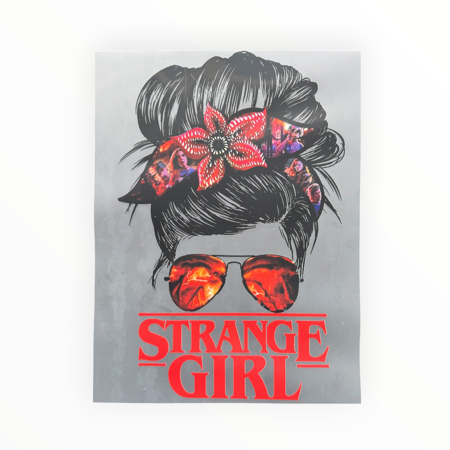 Strange Girl Messy Bun DTF Print