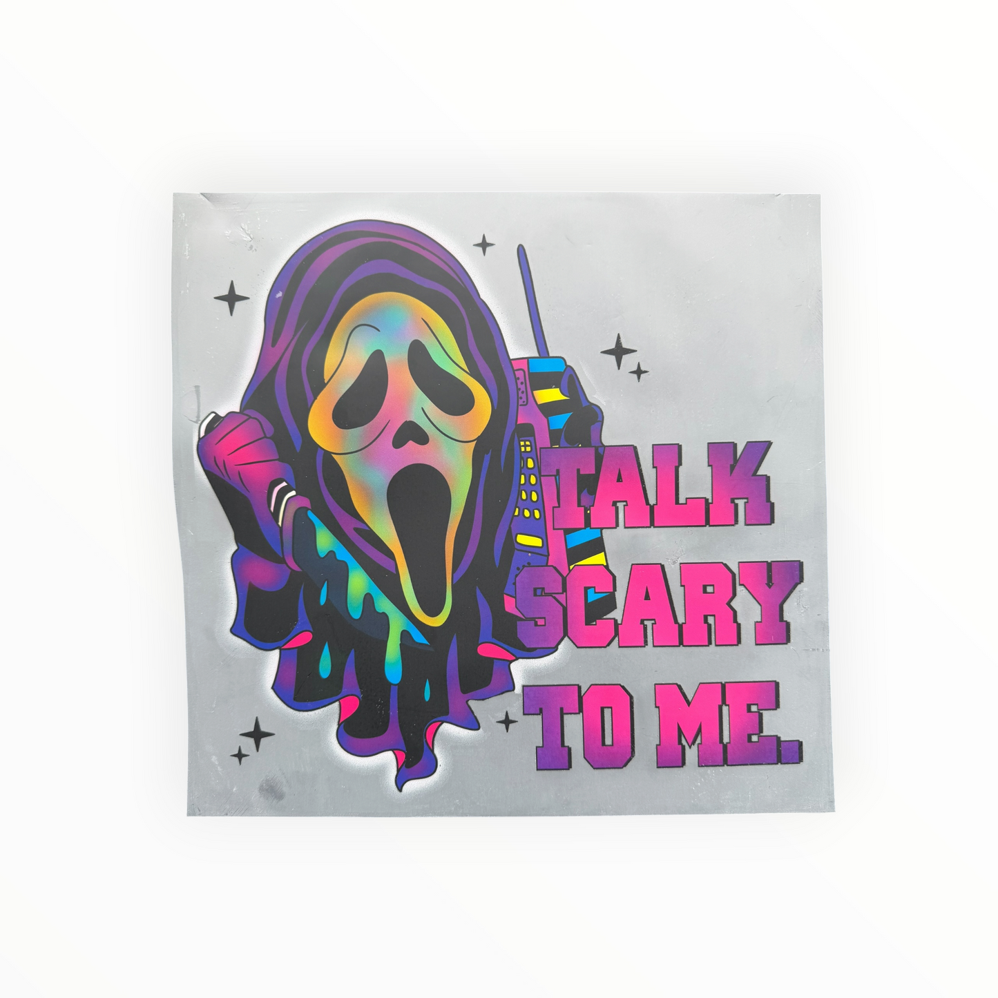 Talk Scary to Me Holographic Ghost DTF Print