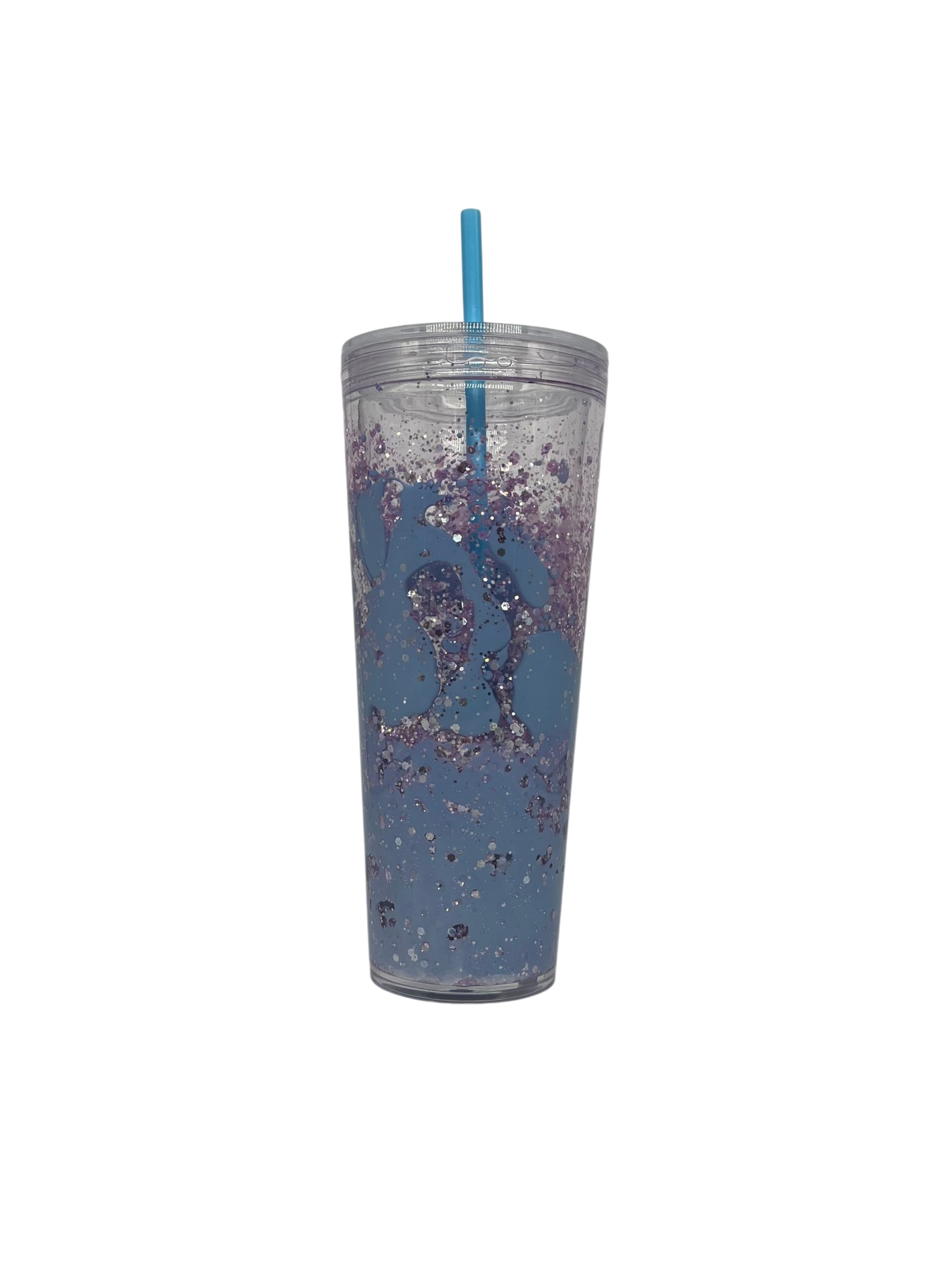 Unicorn Glam 24oz Lava Tumbler – Blue Glitter & Blue Straw