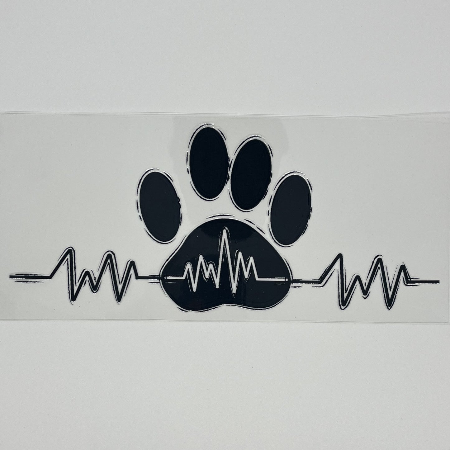 UV DTF Wrap - Dog Heart Beat (Black) 16oz