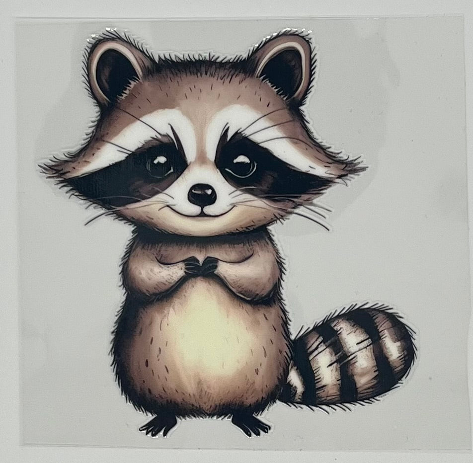 UV DTF Wrap - Cute Raccoon decal
