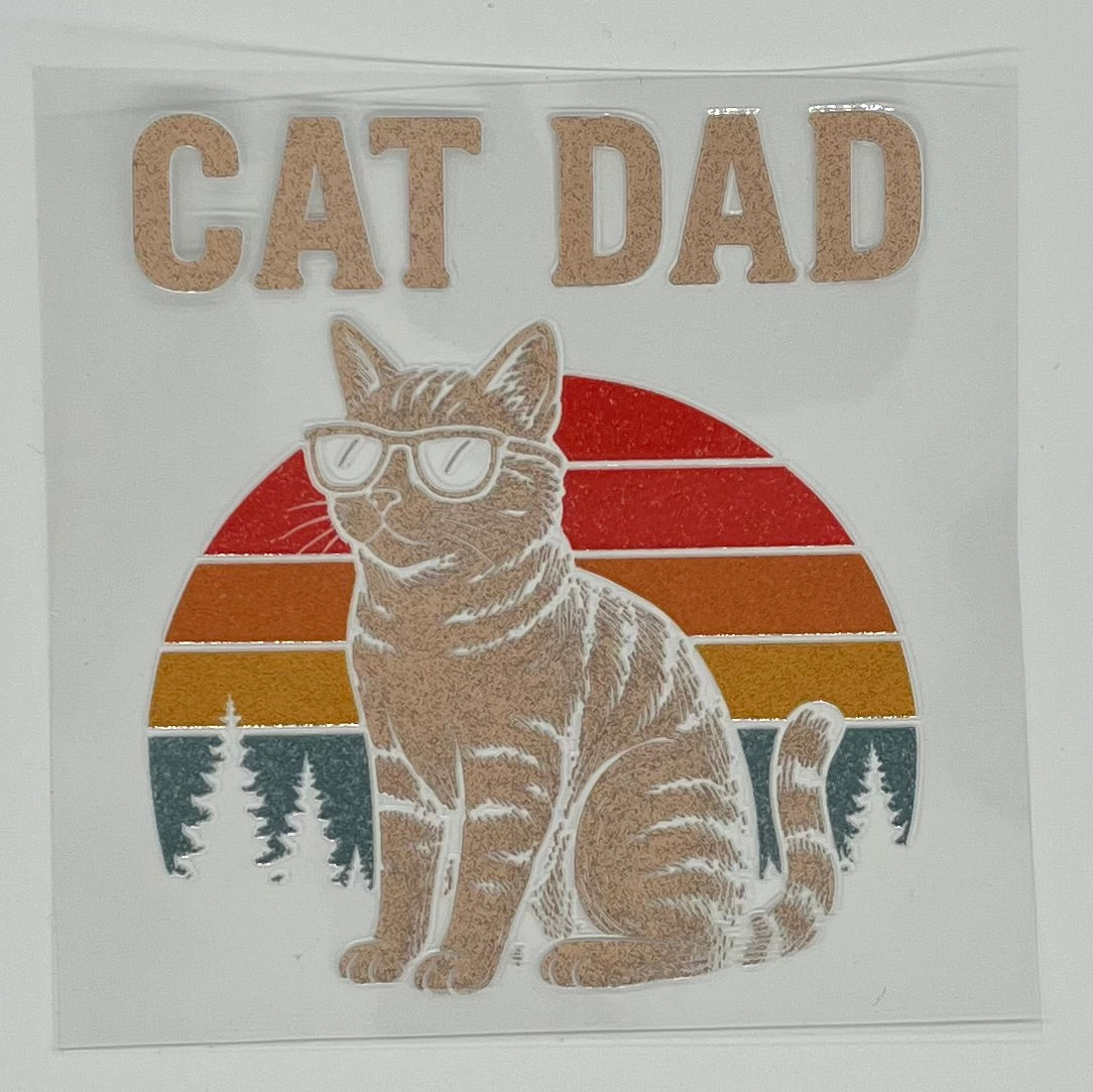 UV DTF Wrap - Cat Dad Decal
