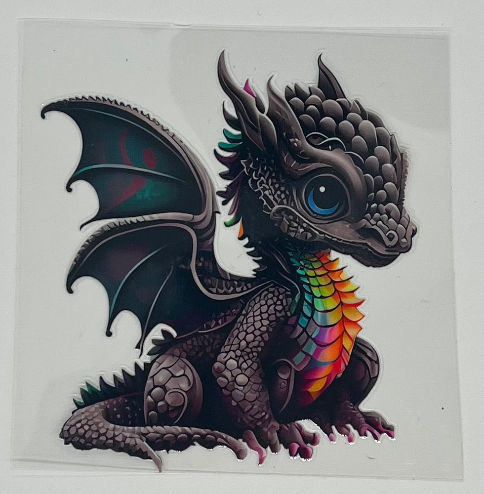 UV DTF Wrap - Cartoon Young Dragon Decal