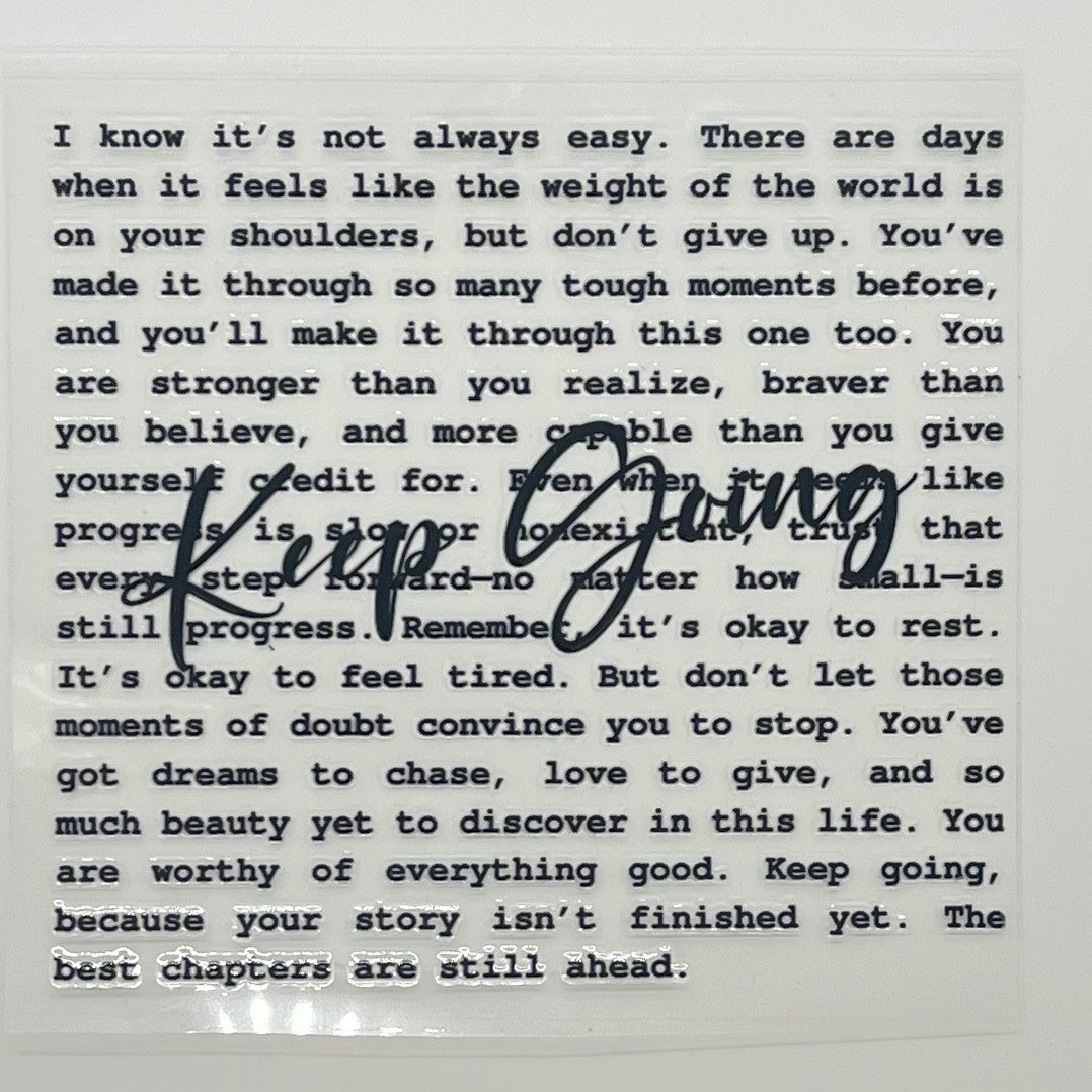 UV DTF Wrap - Keep Going Motivational Quote Decal