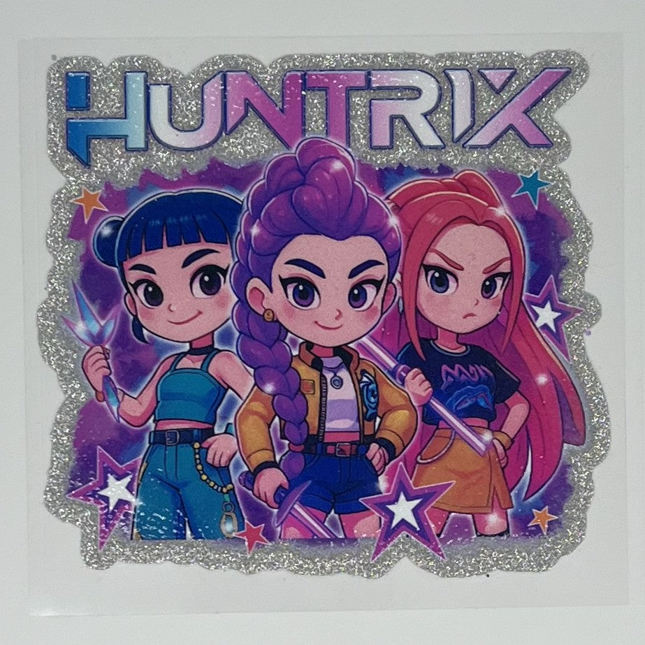 Huntrix Chibi Trio Glitter UV DTF Decal