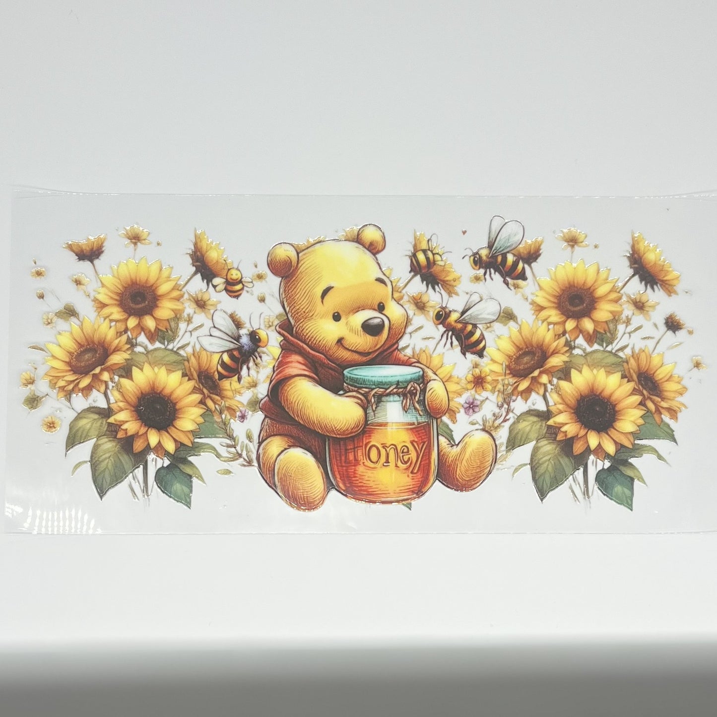 Bear Sunflower Honey Bees UV DTF 16oz Cup Wrap