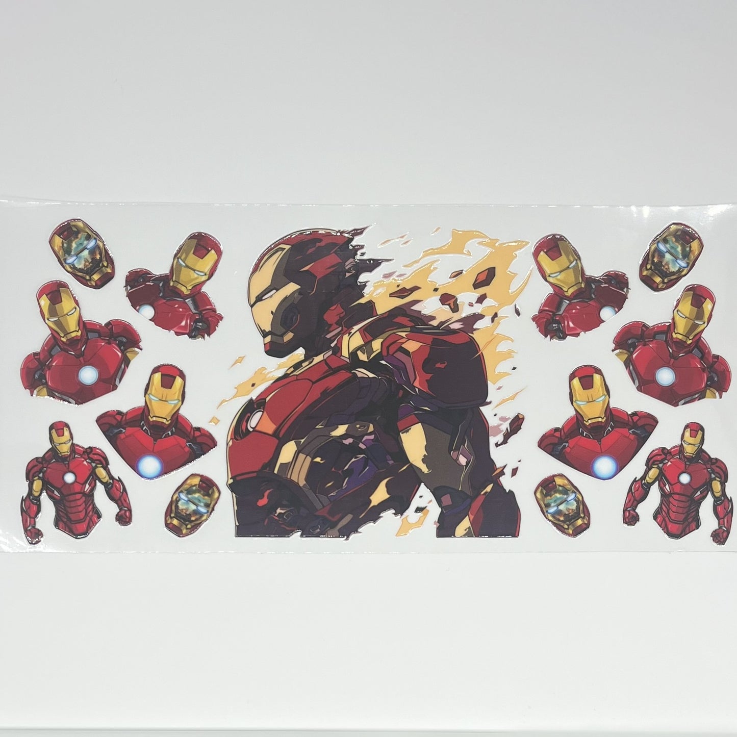 Iron Man Shatter Effect UV DTF 16oz Cup Wrap