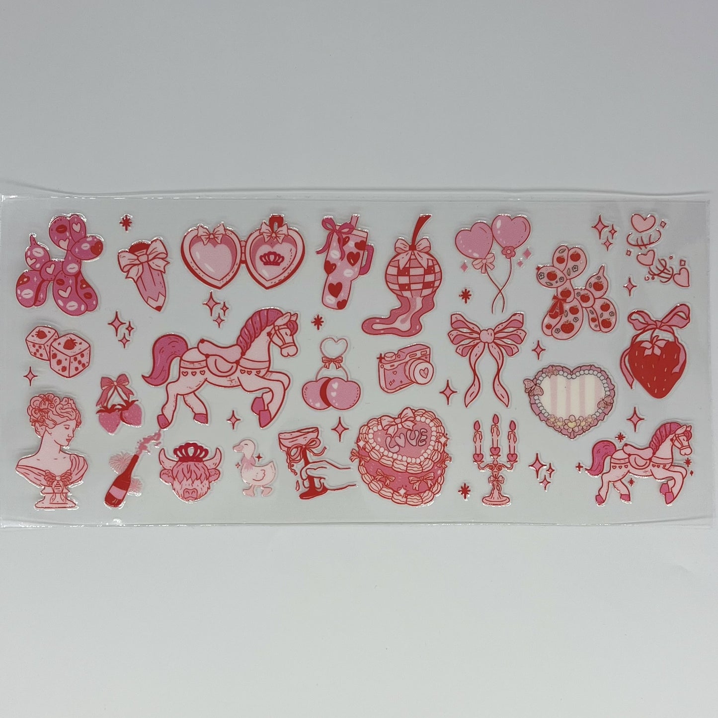 Coquette Valentine Carousel UV DTF 16oz Wrap