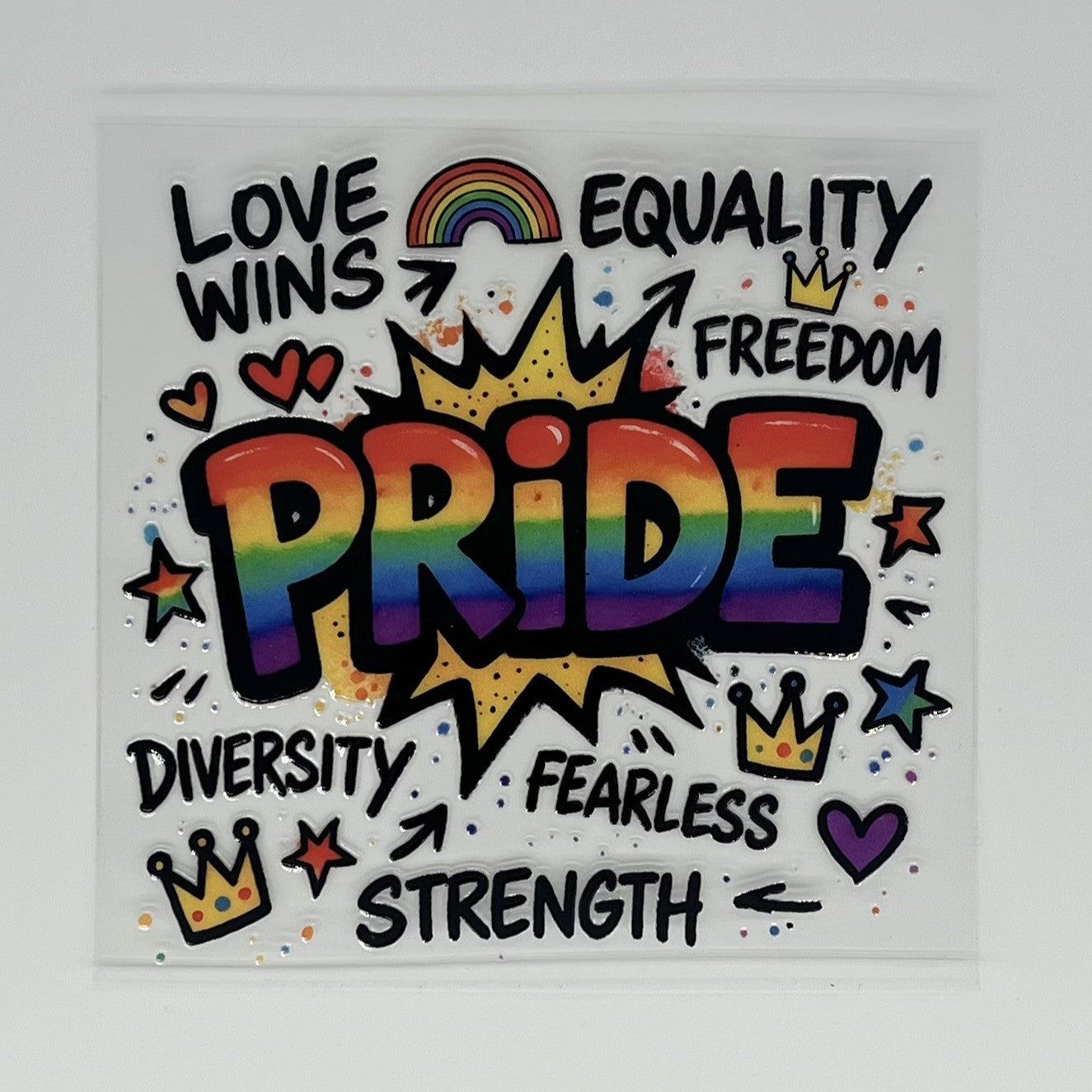 Pride Love Wins Rainbow UV DTF Decal