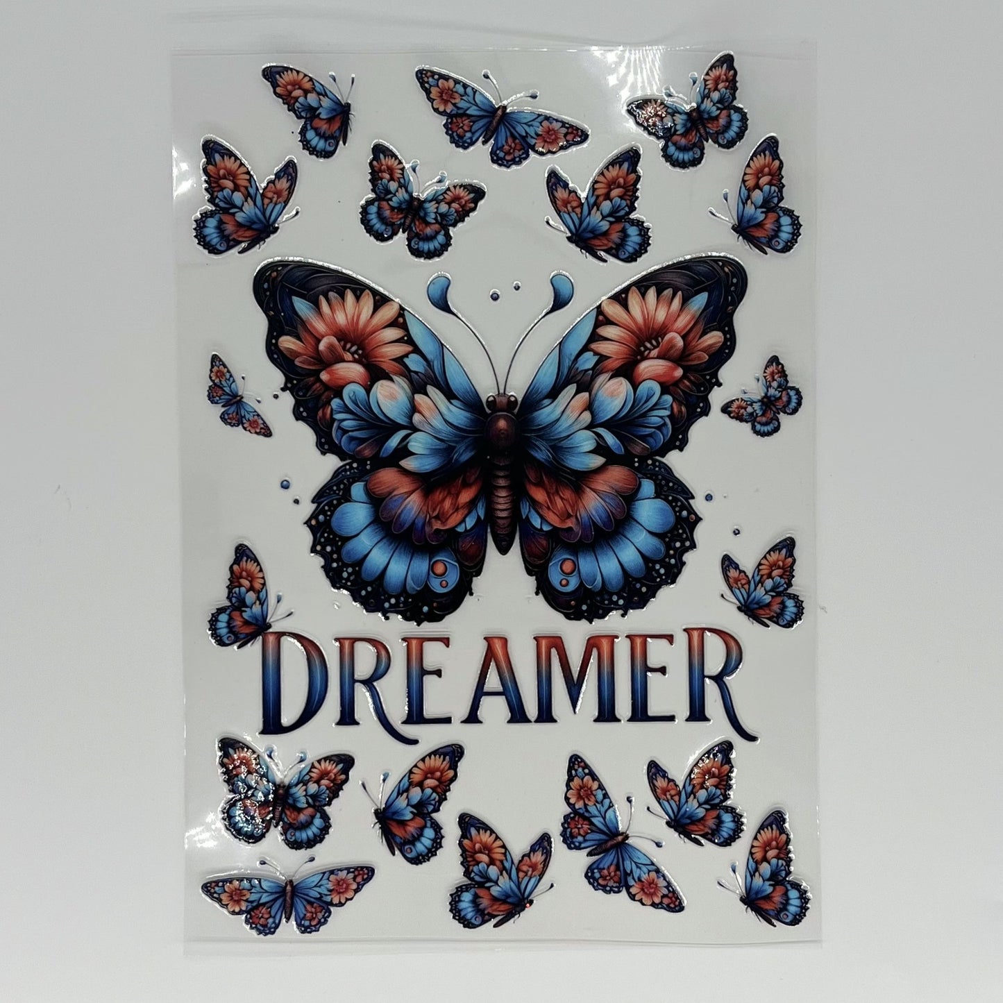Dreamer Floral Butterfly UV DTF A5 Sheet