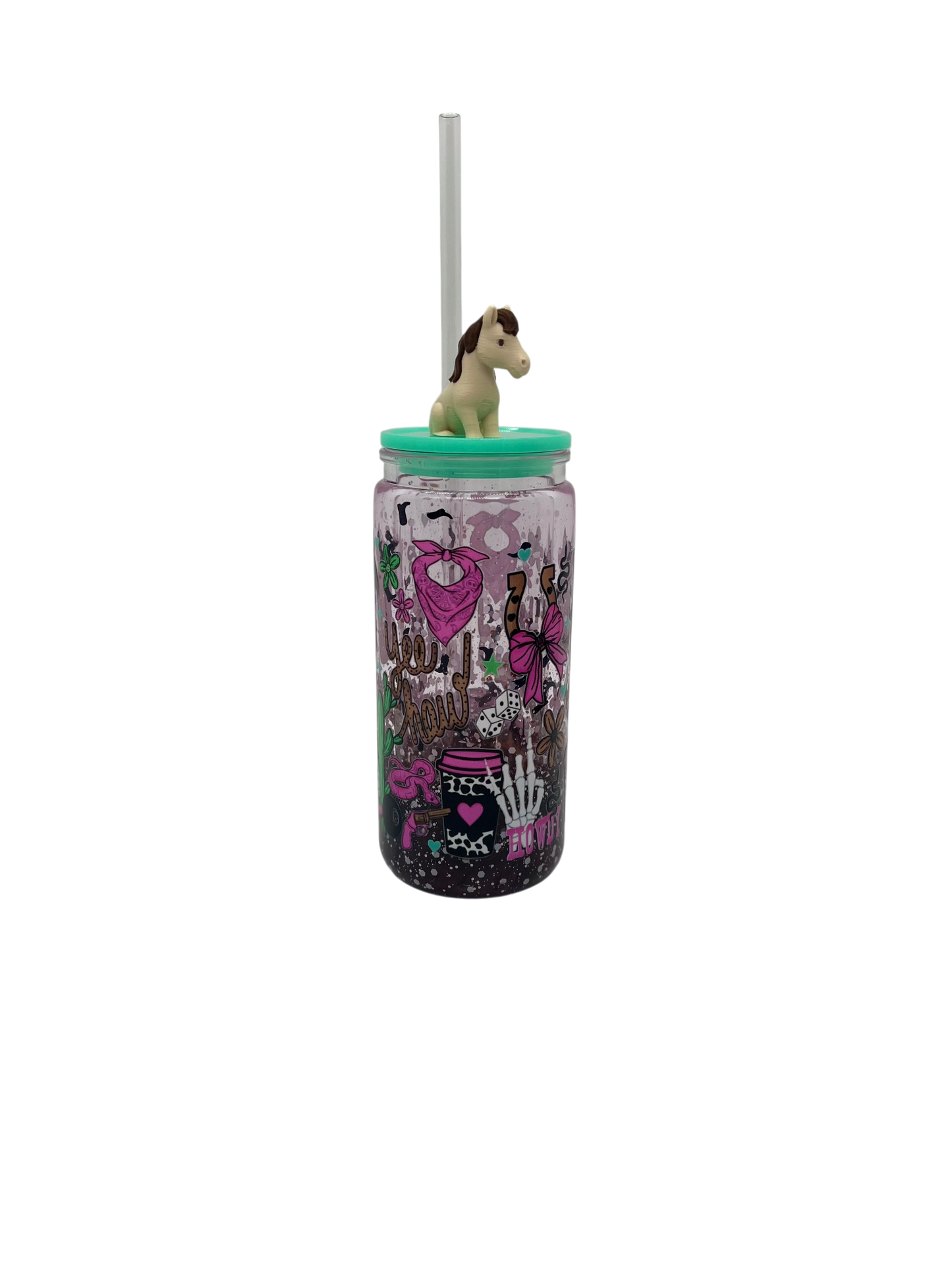 Yeehaw Western Horse 20oz Lava Tumbler with Horse Straw Topper