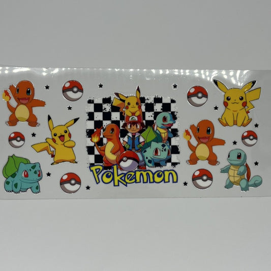 Pokémon Starter Squad UV DTF 16oz Wrap