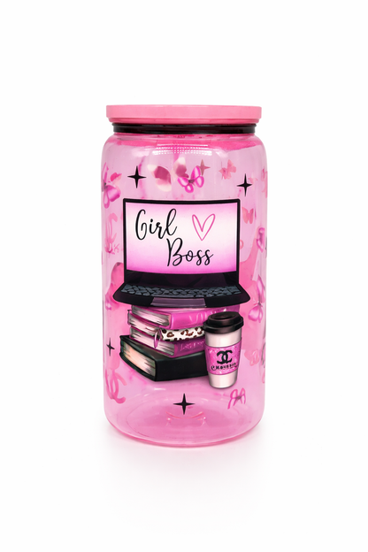 Girl Boss Pink Can Style Tumbler