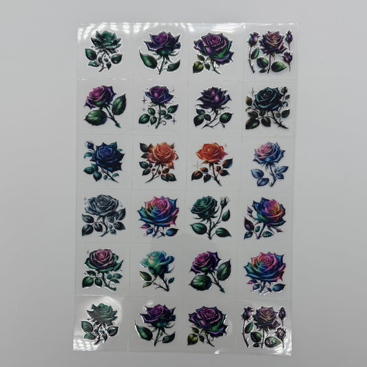 Dark Roses UV DTF kiss cut
