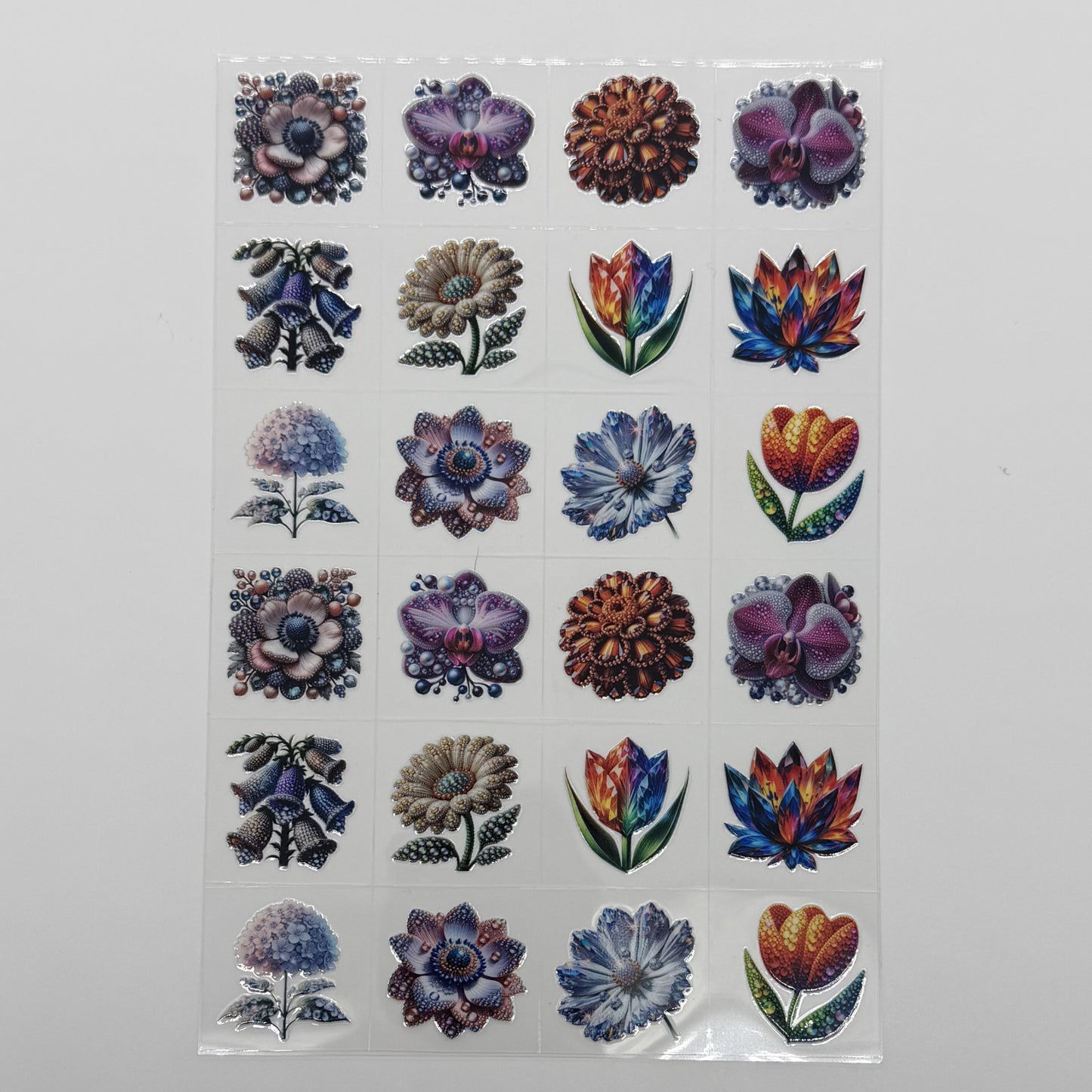 Crystal Florals UV DTF kiss cut