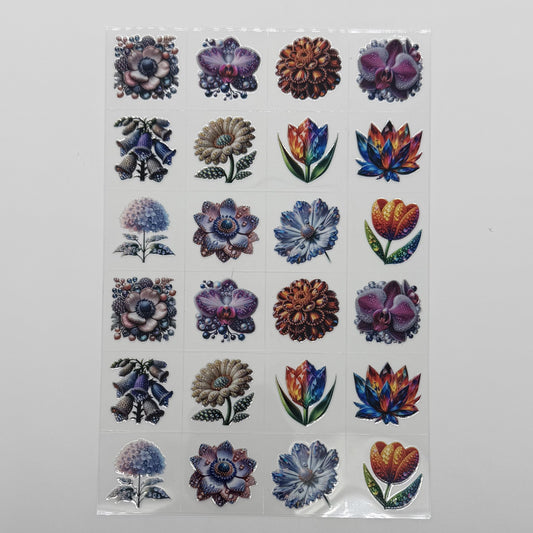 Crystal Florals UV DTF kiss cut