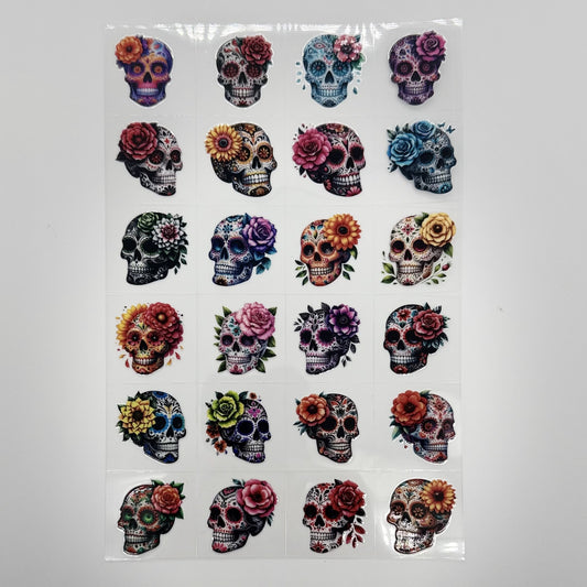 Sugar Skulls UV DTF kiss cut