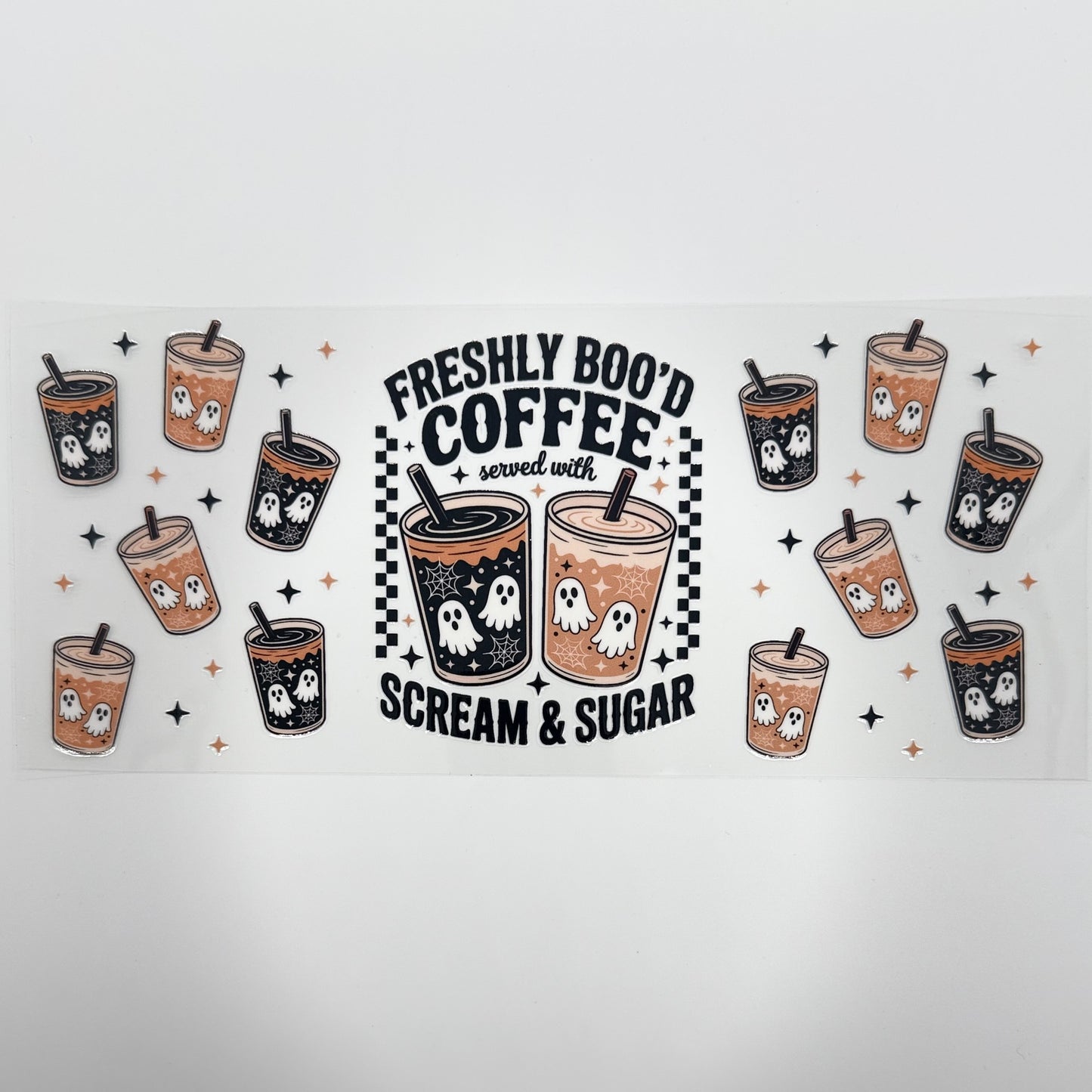 Freshly Boo'd Coffee UV DTF 16oz Tumbler Wrap