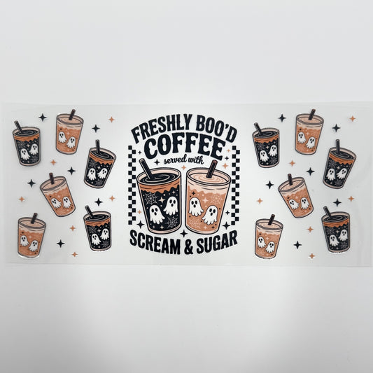 Freshly Boo'd Coffee UV DTF 16oz Tumbler Wrap