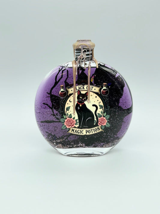 Black Cat Magic Potion Bottle