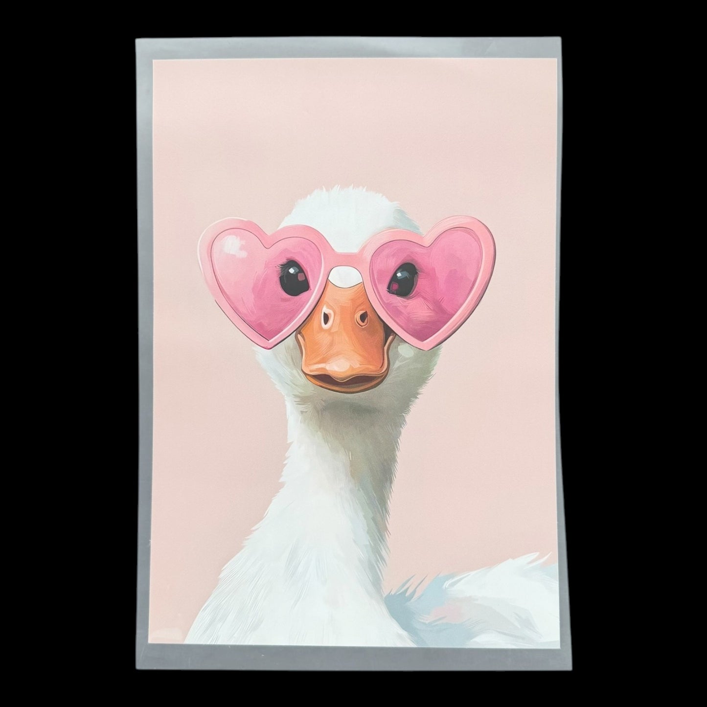 Cute Duck Heart Sunglasses DTF Print