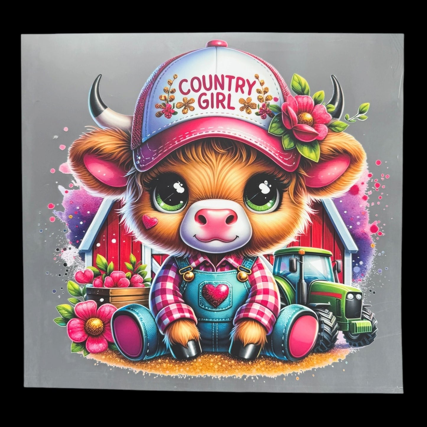 Country Girl Highland Cow DTF Print