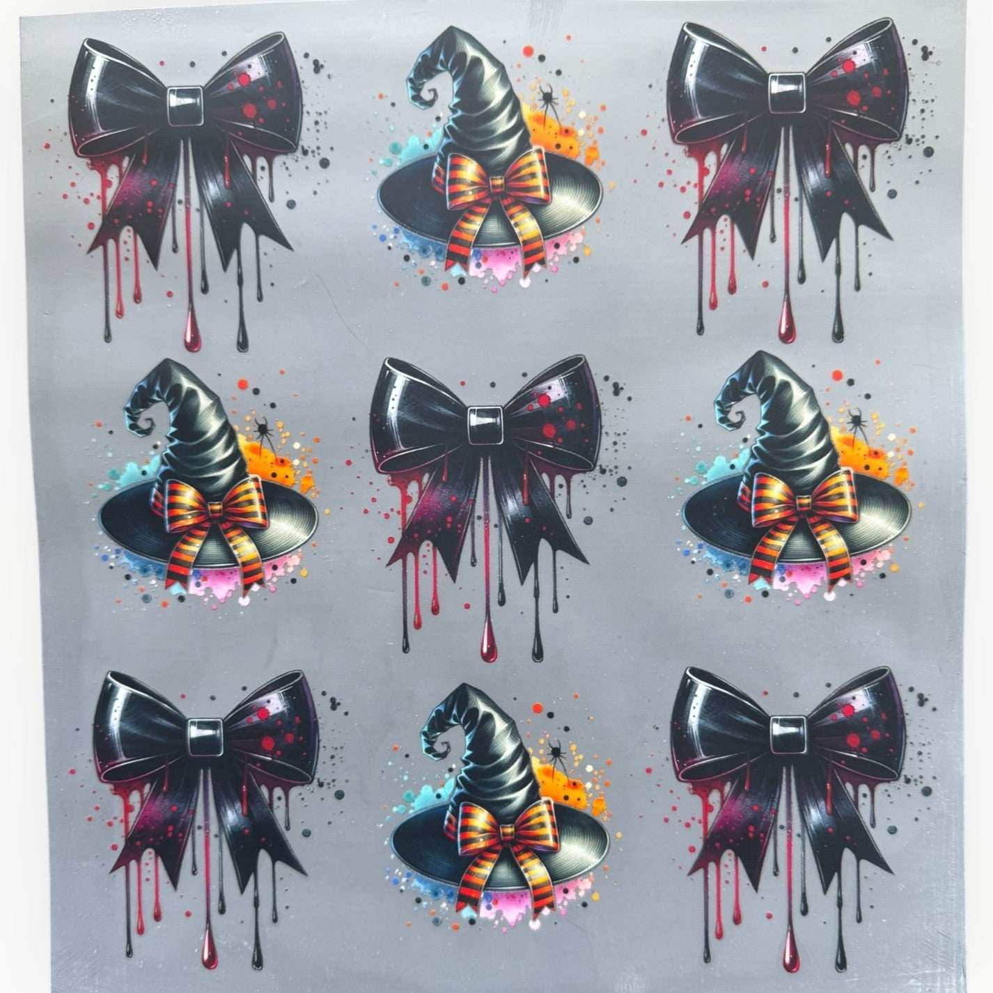 Halloween Witch Hat Drip Bow Gang Sheet DTF Print