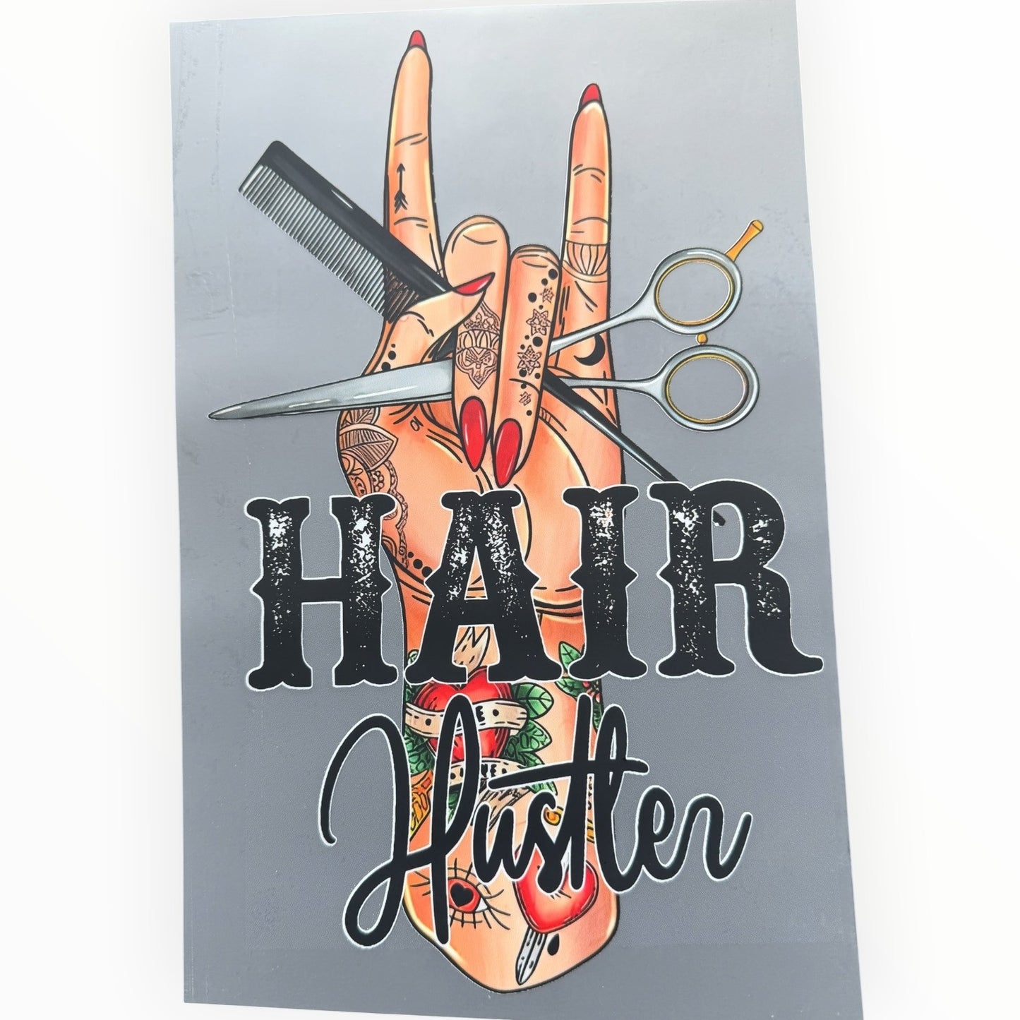 Hair Hustler Tattoo Hand Scissors DTF Print