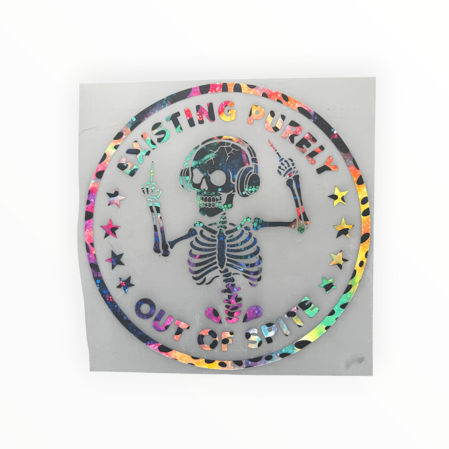 Existing Purely Out of Spite Skeleton DTF Print