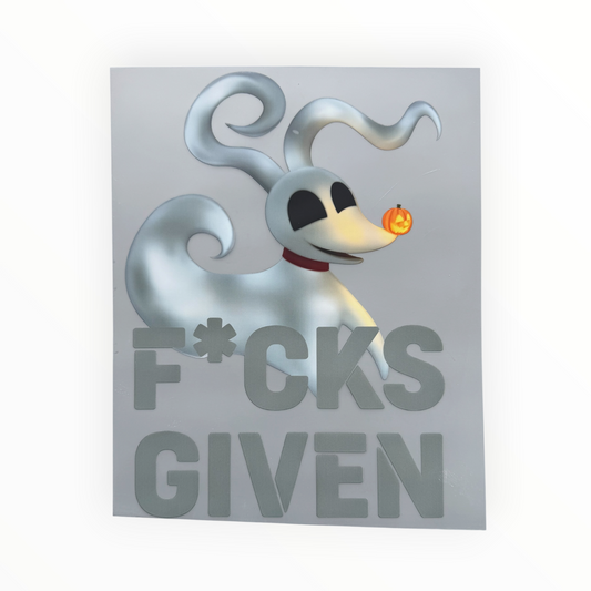 Zero F*cks Given Ghost Dog DTF Print