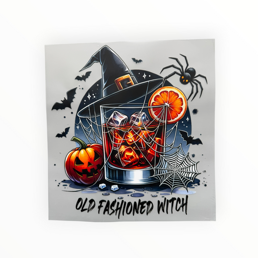 Old Fashioned Witch Halloween Cocktail DTF Print