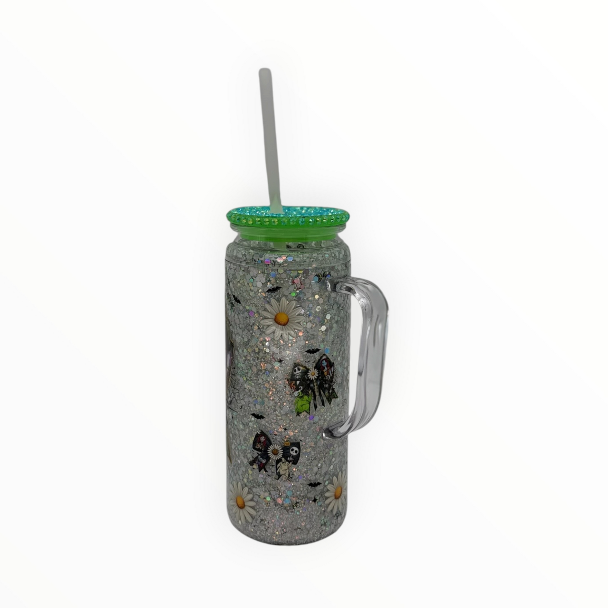 Glow in the dark 20oz acrylic mug - dark fantasy scene, side view