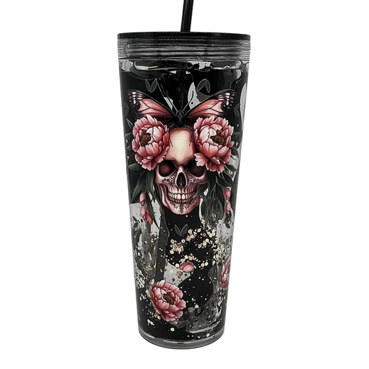 Skull & Blooms Acrylic Lava Tumbler