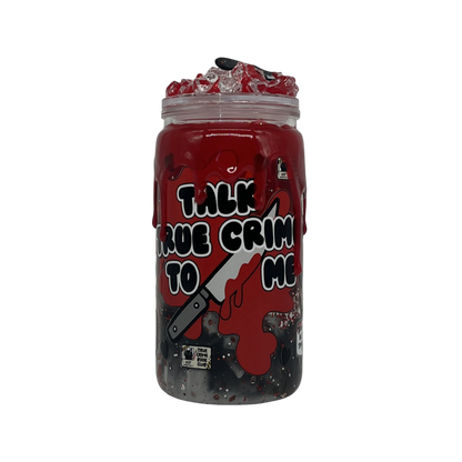 Talk True Crime To Me 16oz Lava Tumbler – Blood Red & Knife Charm Lid