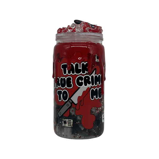 Talk True Crime To Me 16oz Lava Tumbler – Blood Red & Knife Charm Lid