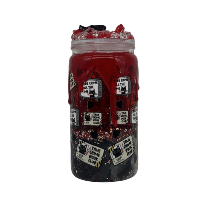 Talk True Crime To Me 16oz Lava Tumbler – Blood Red & Knife Charm Lid