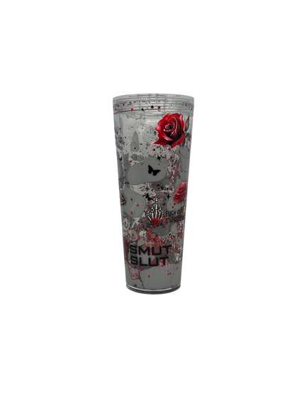 In My Smut Era 24oz Acrylic Lava Tumbler – Skull Rose & Clear Lid