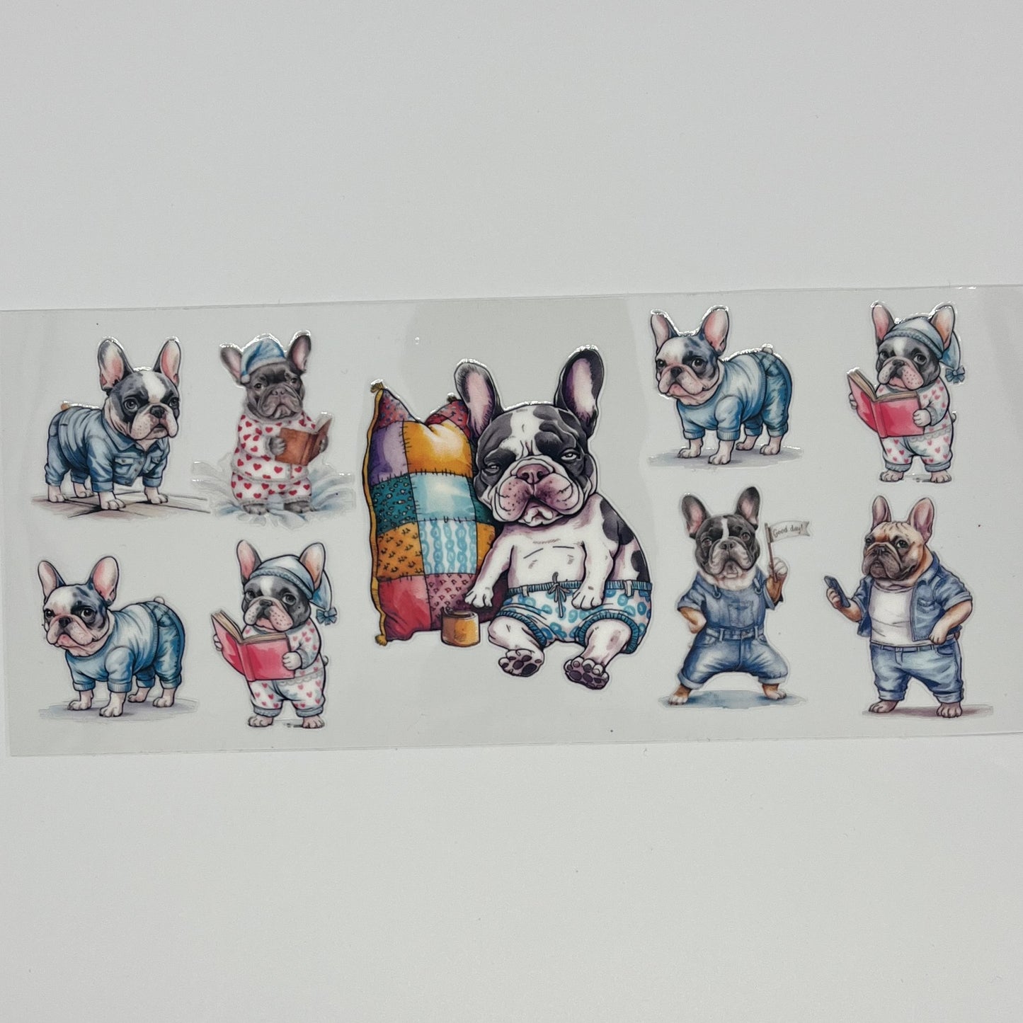 UV DTF Wrap - Cute French Bulldog 16oz
