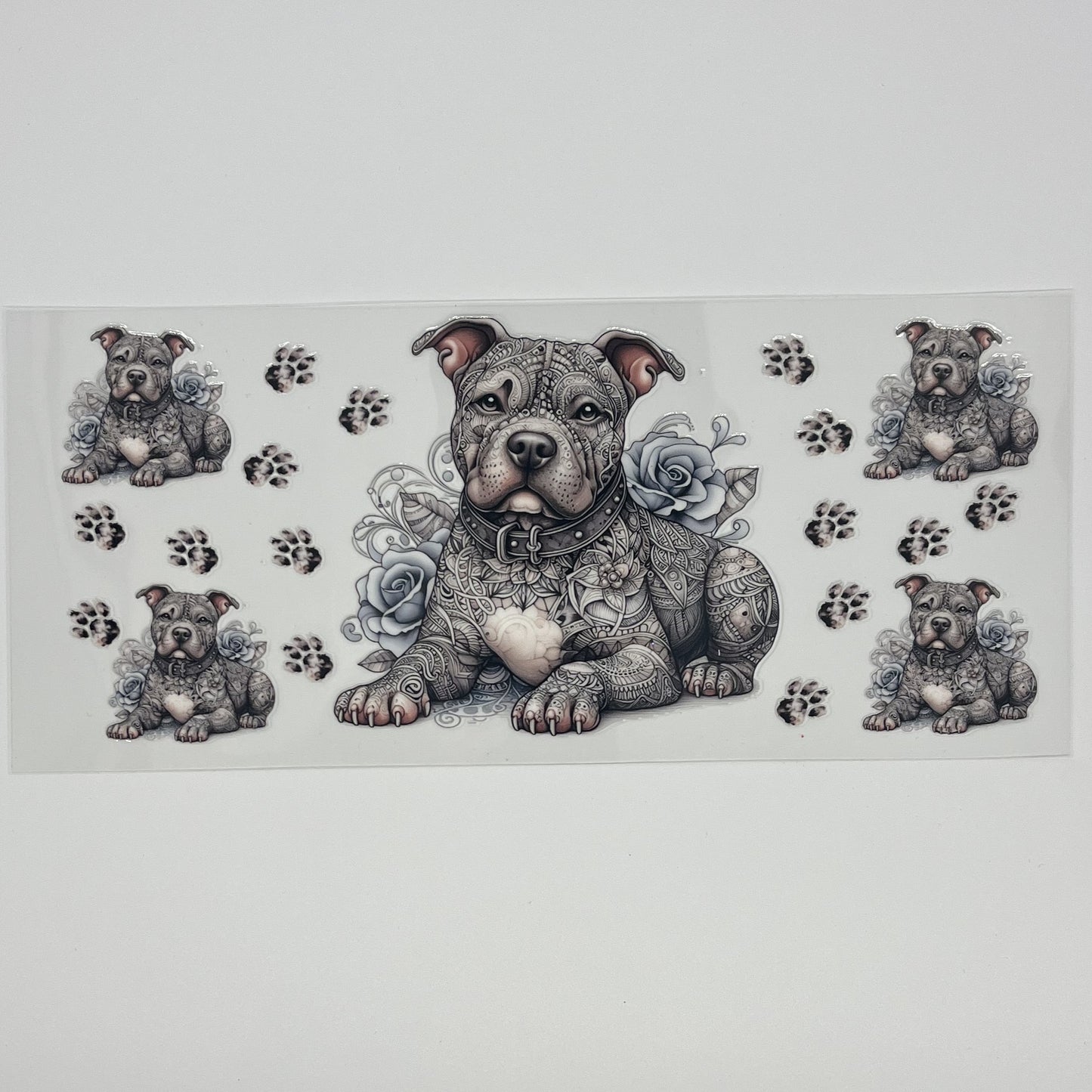 UV DTF Wrap - Pitbull with tattoo 16oz