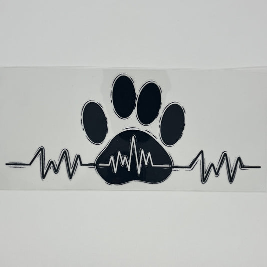 UV DTF Wrap - Dog Heart Beat (Black) 16oz