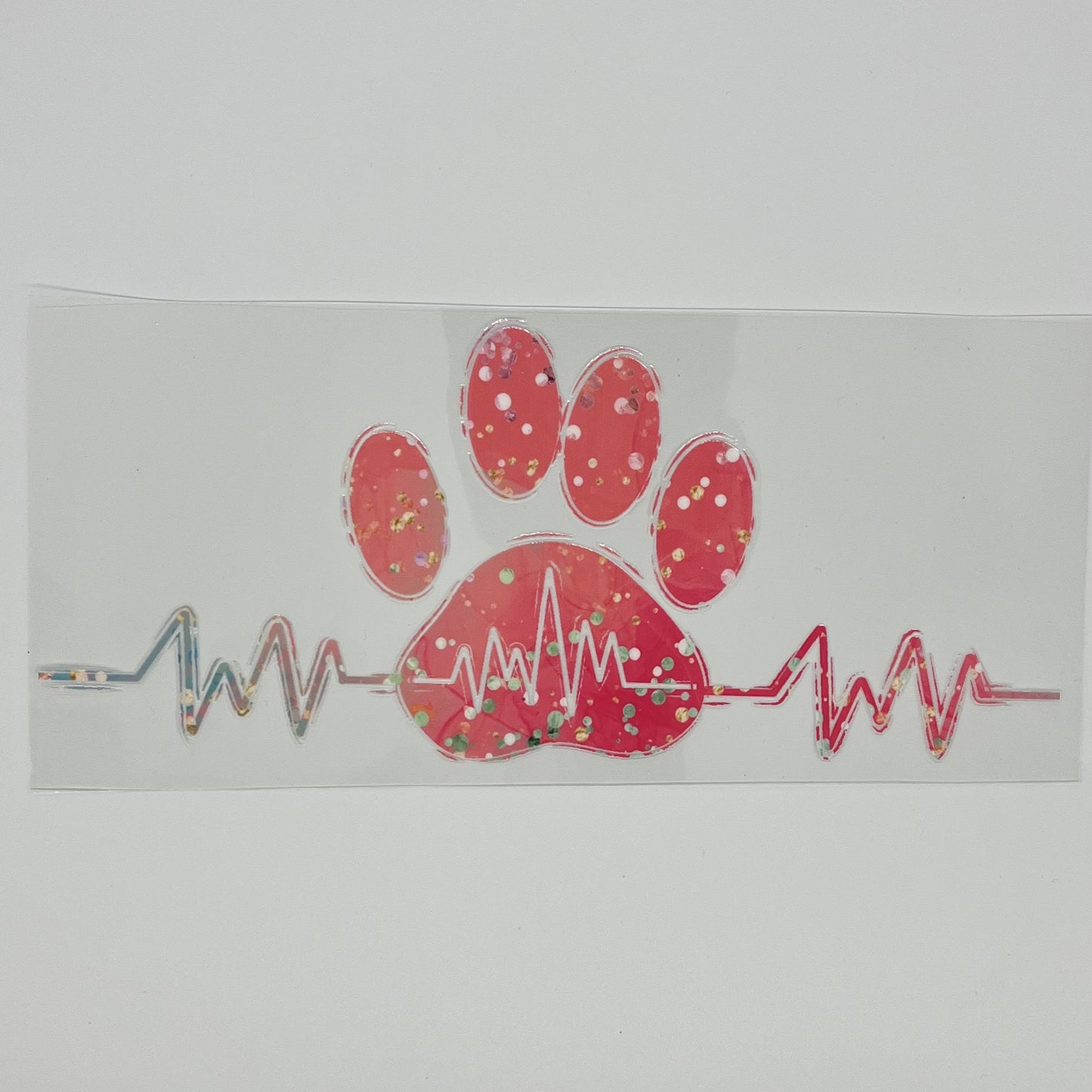 UV DTF Wrap - Dog Heart Beat (Pink) 16oz