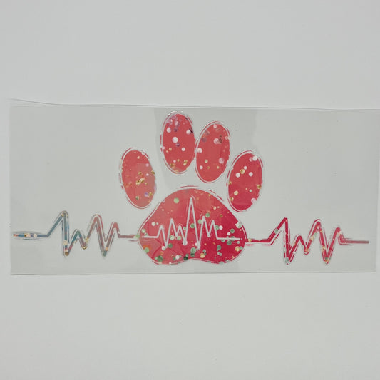 UV DTF Wrap - Dog Heart Beat (Pink) 16oz
