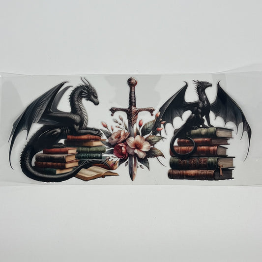 UV DTF Wrap - Dragon and Books 16oz