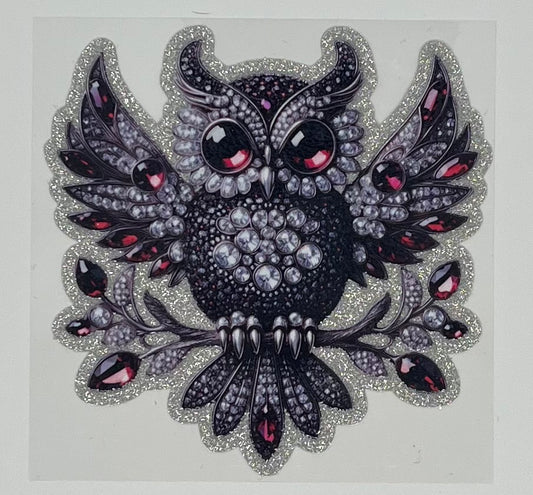 UV DTF Wrap - Owl Glitter decal