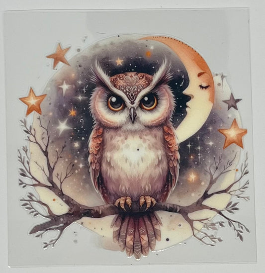 UV DTF Wrap - Owl Night decal