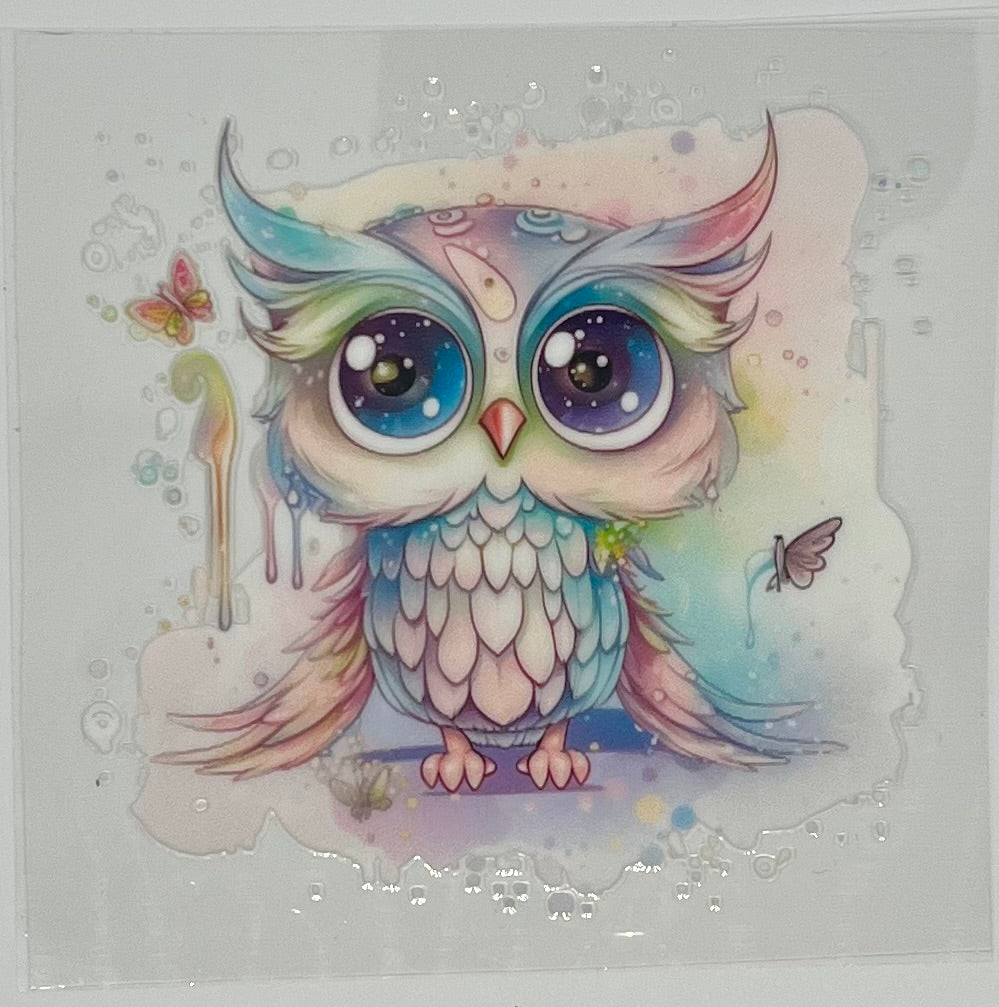 UV DTF Wrap - Owl Multi-Color decal