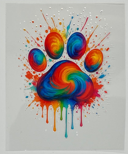 UV DTF Wrap - Dog Paw Multi-Color Decal