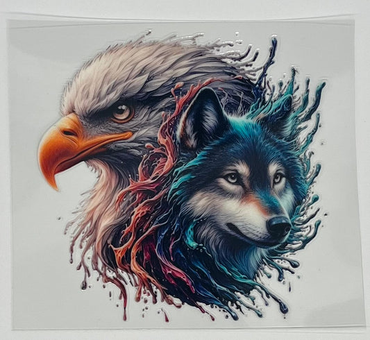 UV DTF Wrap - Eagle Wolf Decal