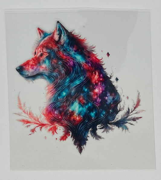 UV DTF Wrap - Wolf Multi-Color Decal